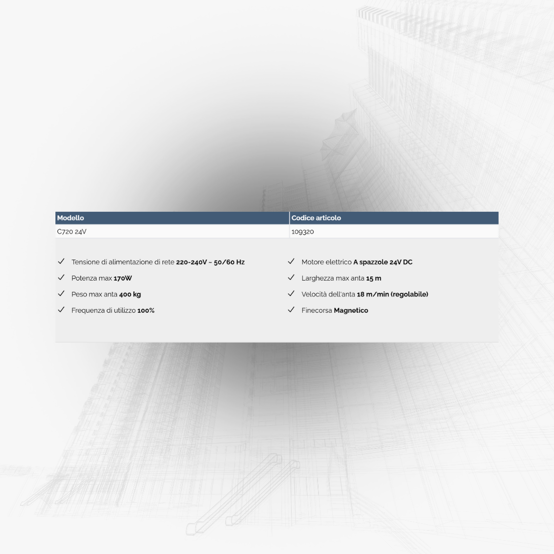 FAAC C720 Motoriduttore 24V bassa tensione